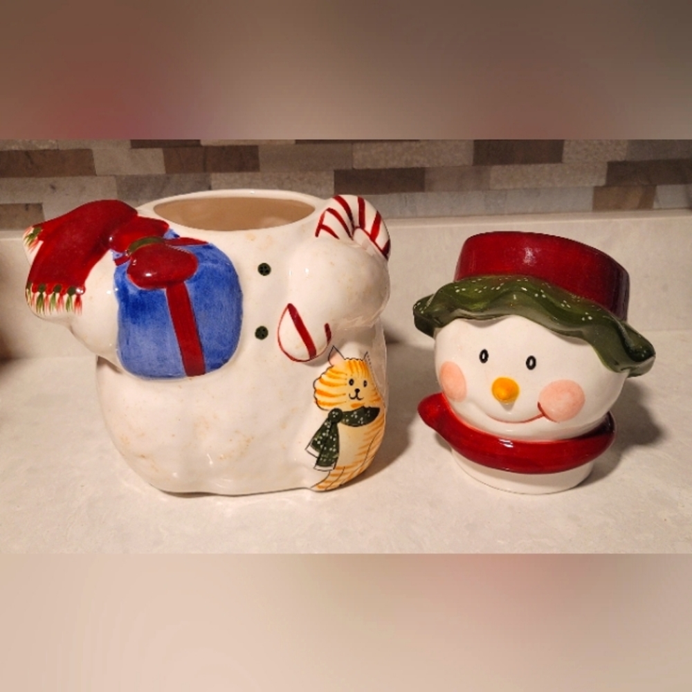 Ceramic Snowman Cookie Jar